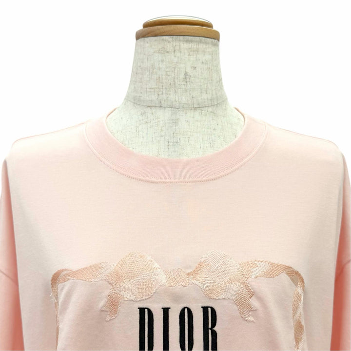 Excellent DIOR Oversized Embroidered Book Cover T-Shirt pink XL 643T12A4C65