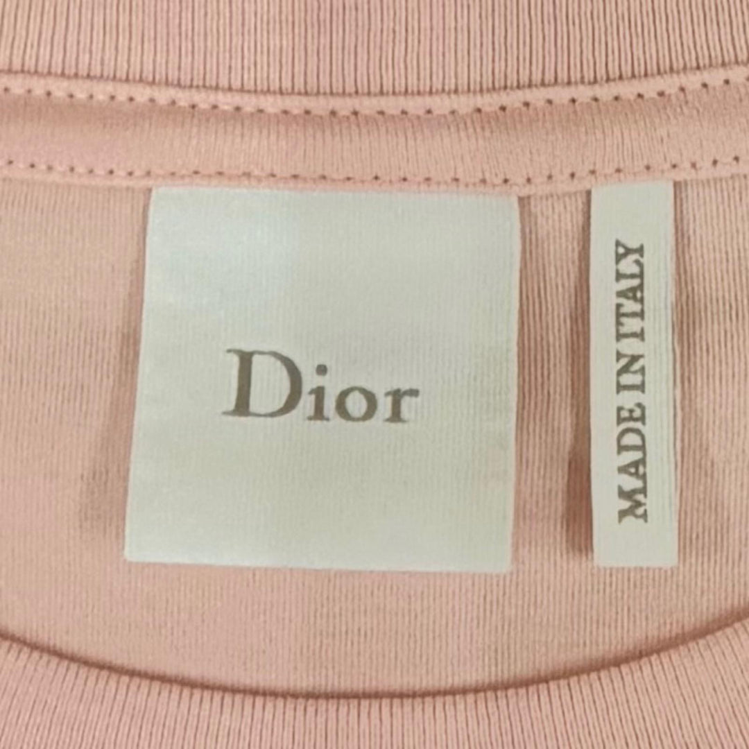 Excellent DIOR Oversized Embroidered Book Cover T-Shirt pink XL 643T12A4C65