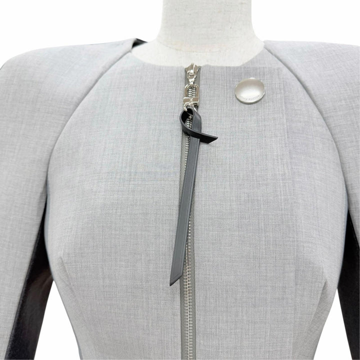 Pristine LOUIS VUITTON Jacket Silk blend design gray wool Women 34