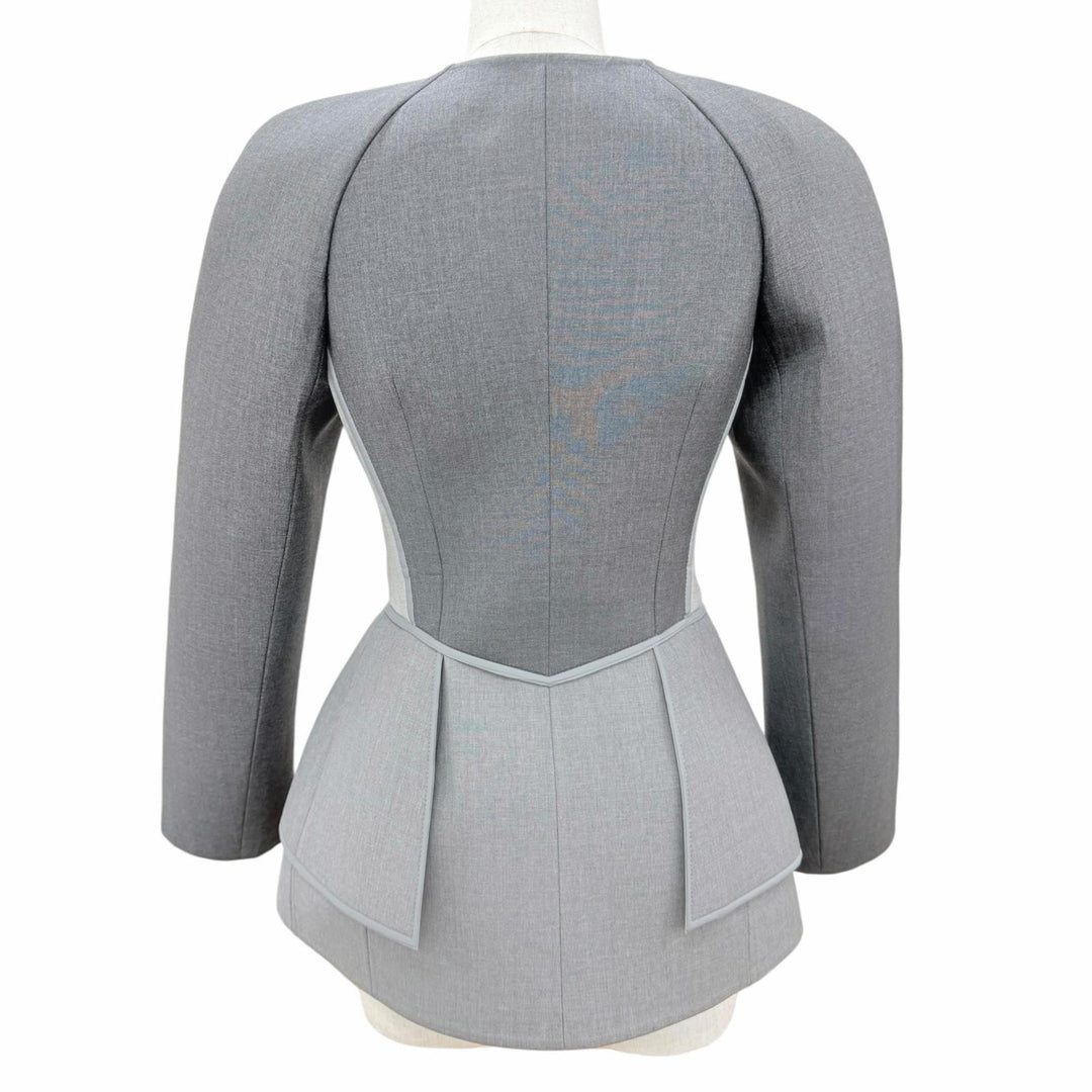 Pristine LOUIS VUITTON Jacket Silk blend design gray wool Women 34
