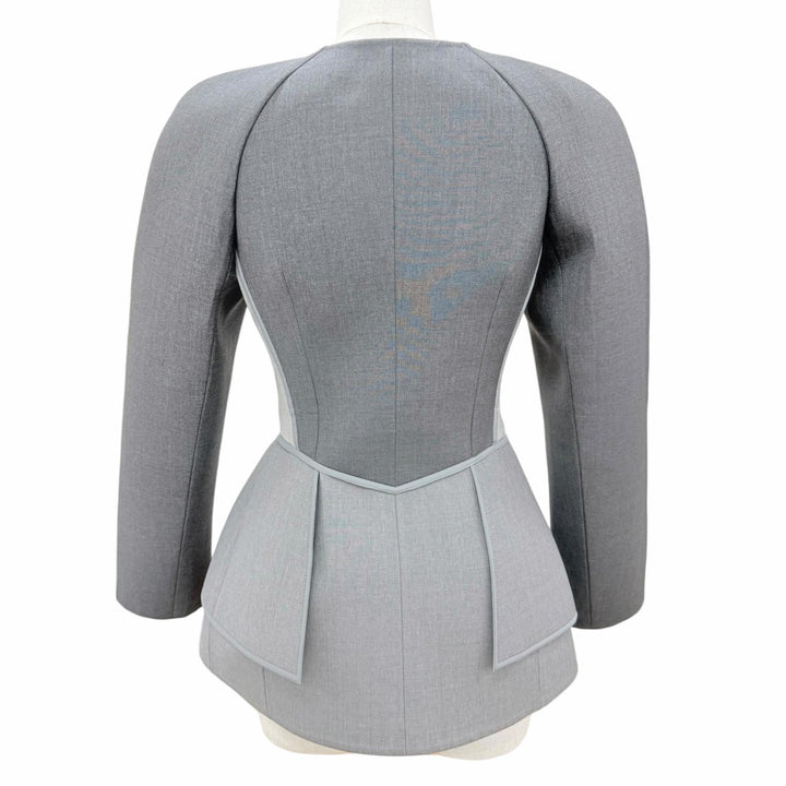 Pristine LOUIS VUITTON Jacket Silk blend design gray wool Women 34