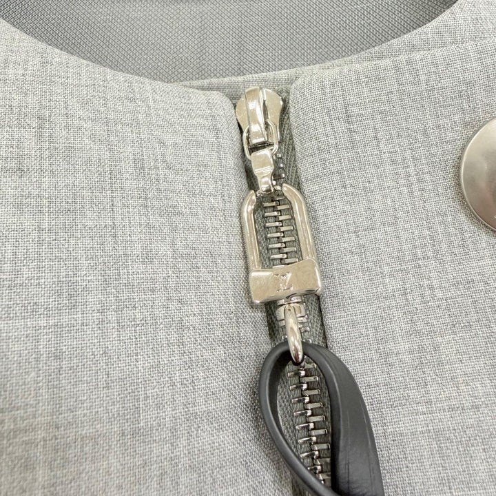 Pristine LOUIS VUITTON Jacket Silk blend design gray wool Women 34
