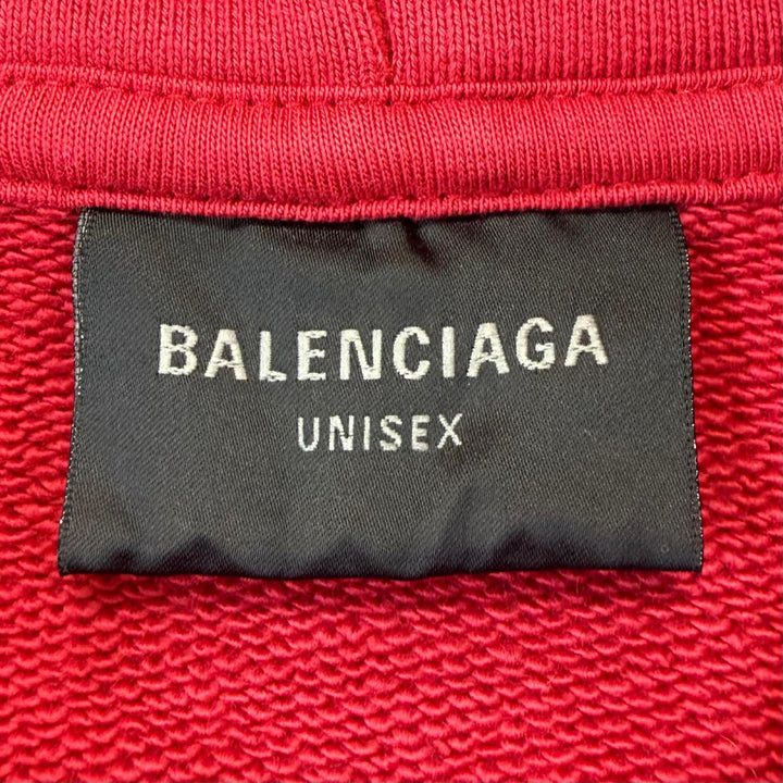 Pristine BALENCIAGA hoodie to my love CD Damage processing pullover Red 2 739024