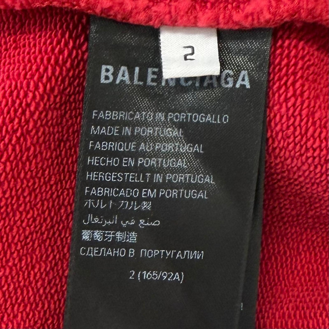 Pristine BALENCIAGA hoodie to my love CD Damage processing pullover Red 2 739024