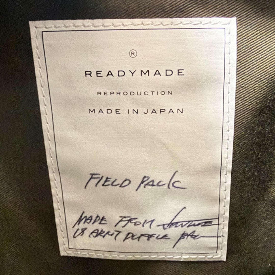 Excellent READYMADE Backpack Daypack FIELD PACK military khaki canvas mens
