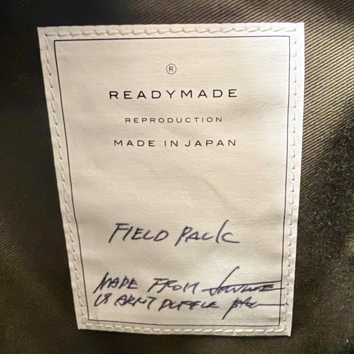 Excellent READYMADE Backpack Daypack FIELD PACK military khaki canvas mens