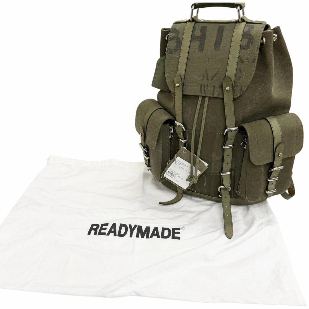 Excellent READYMADE Backpack Daypack FIELD PACK military khaki canvas mens