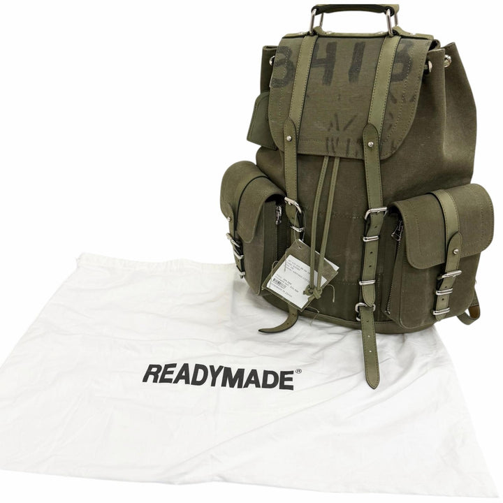 Excellent READYMADE Backpack Daypack FIELD PACK military khaki canvas mens