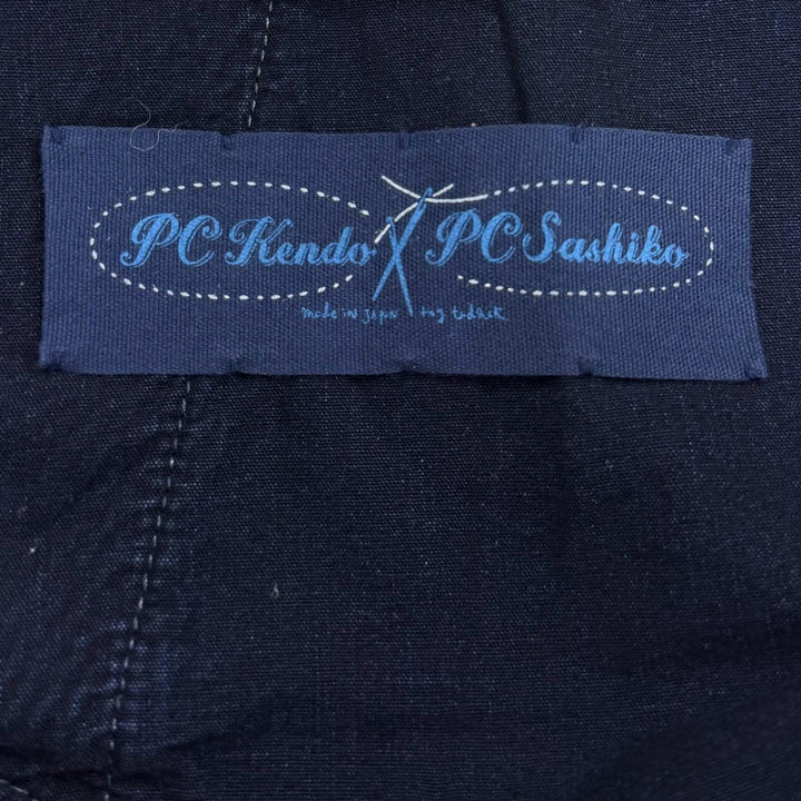 Excellent PORTER CLASSIC Pants PC KENDO WIDE PANTS Button fly blue cotton XL