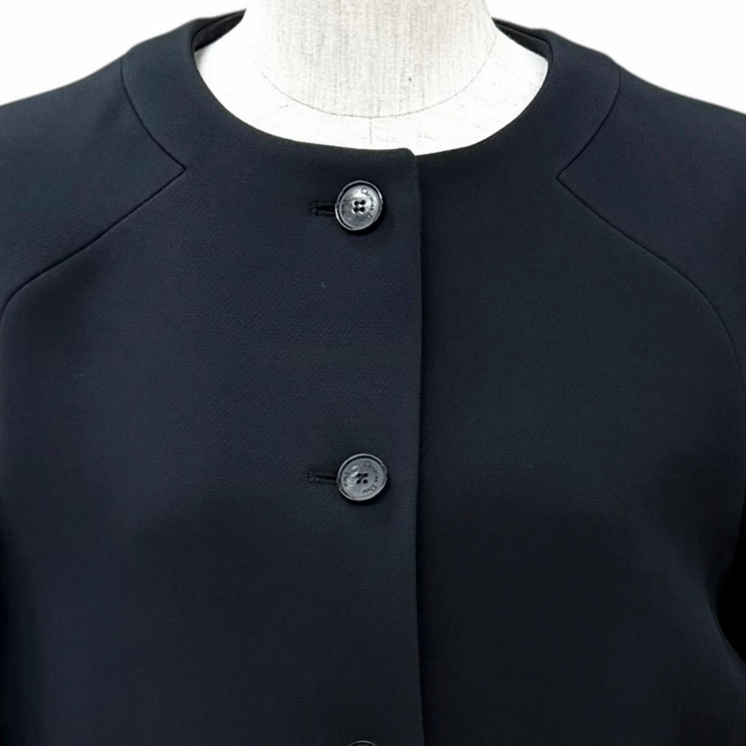 Excellent Christian Dior collarless jacket Cropped pants wool 38 221V10A1162