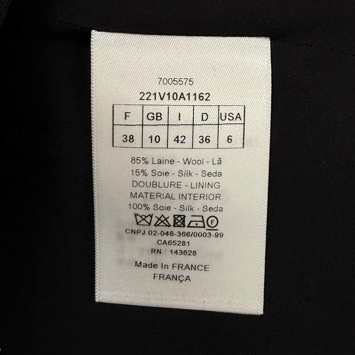 Excellent Christian Dior collarless jacket Cropped pants wool 38 221V10A1162