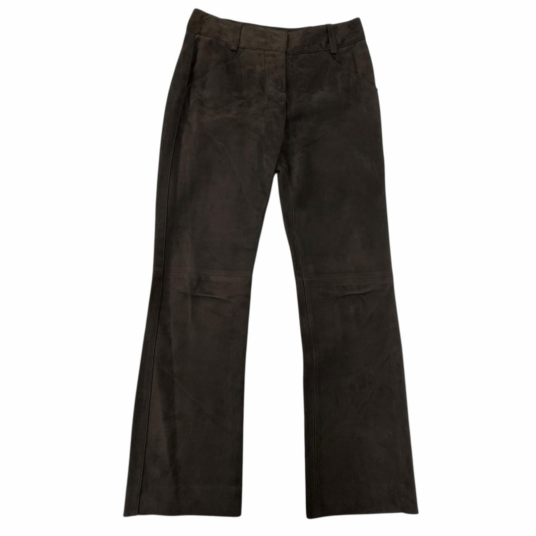 Excellent LOEWE Pants Lamb leather suede leather with all-over logo lining. 38