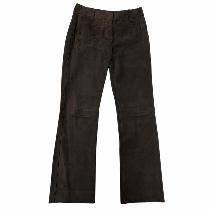 Excellent LOEWE Pants Lamb leather suede leather with all-over logo lining. 38