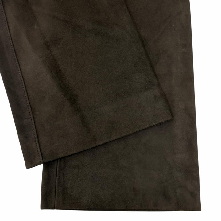 Excellent LOEWE Pants Lamb leather suede leather with all-over logo lining. 38