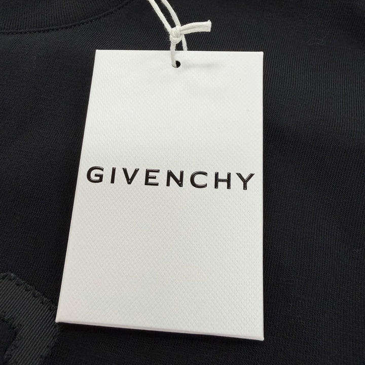 Excellent GIVENCHY Short sleeve T-shirt Grosgrain embroidery black XS BM71NK3YRS