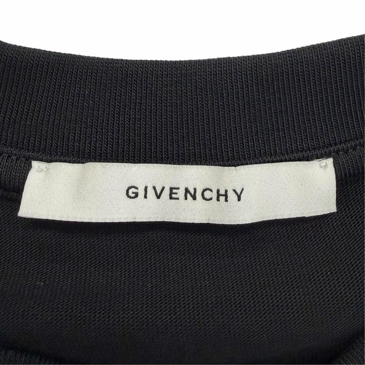 Excellent GIVENCHY Short sleeve T-shirt Grosgrain embroidery black XS BM71NK3YRS