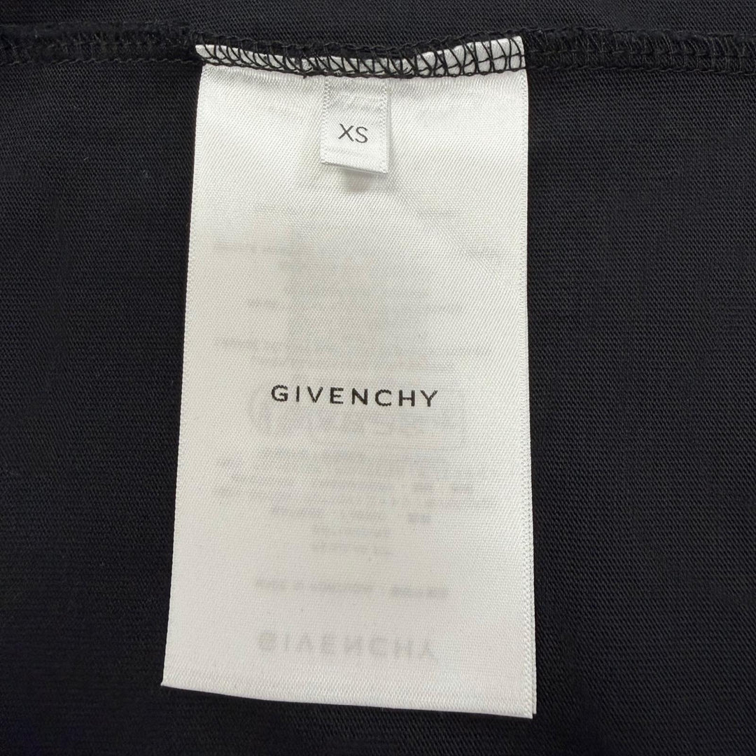 Excellent GIVENCHY Short sleeve T-shirt Grosgrain embroidery black XS BM71NK3YRS
