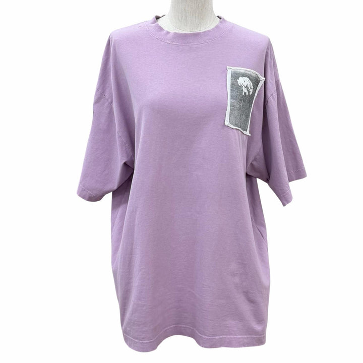 Excellent BALENCIAGA Lilac Cotton Oversize T-Shirt Damage processing XS A00497