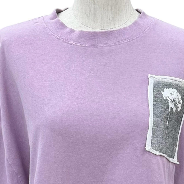 Excellent BALENCIAGA Lilac Cotton Oversize T-Shirt Damage processing XS A00497