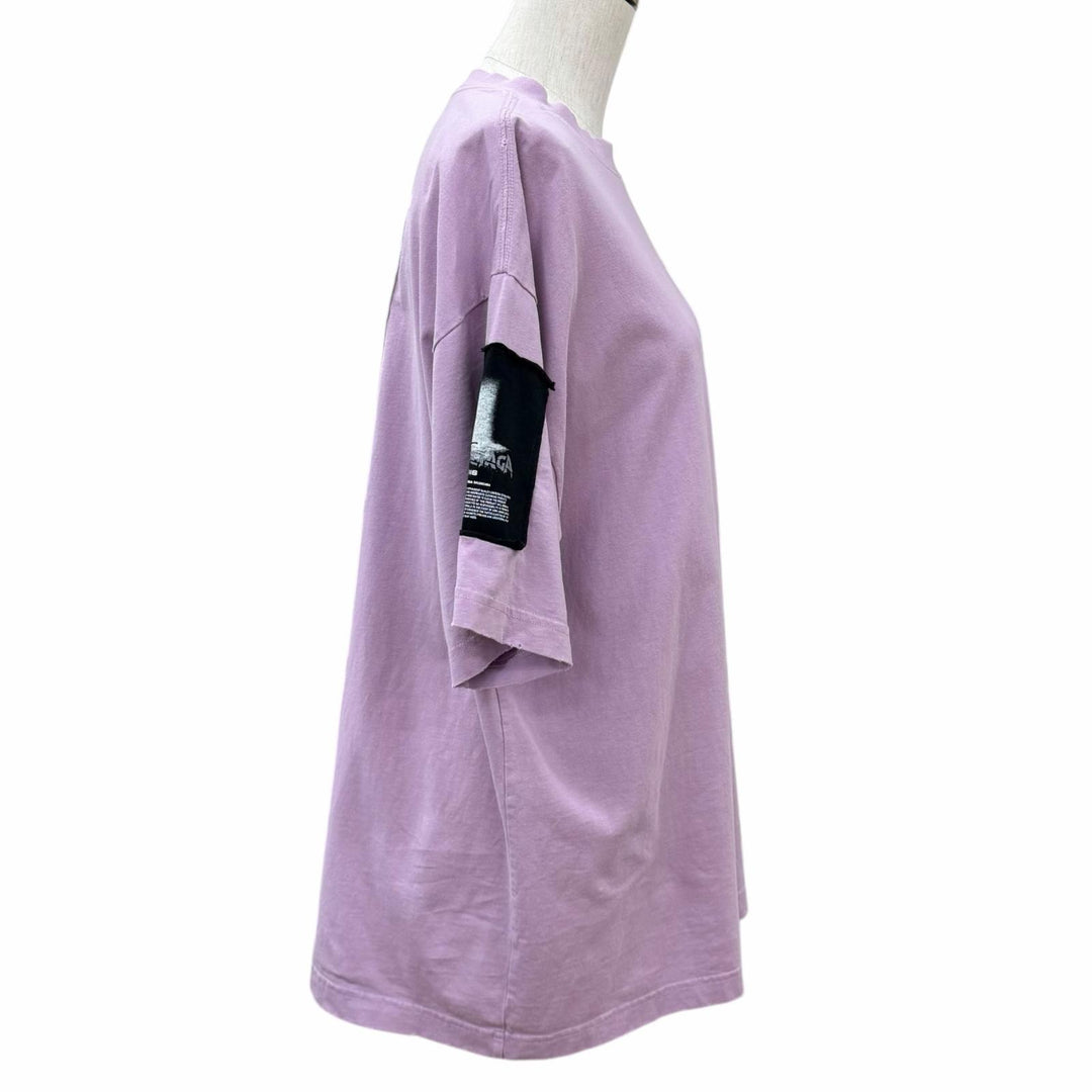 Excellent BALENCIAGA Lilac Cotton Oversize T-Shirt Damage processing XS A00497