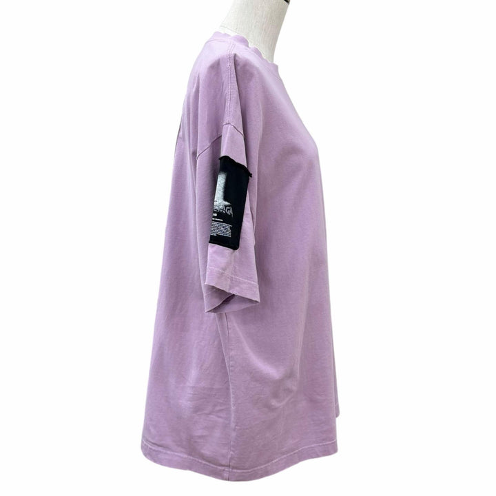 Excellent BALENCIAGA Lilac Cotton Oversize T-Shirt Damage processing XS A00497