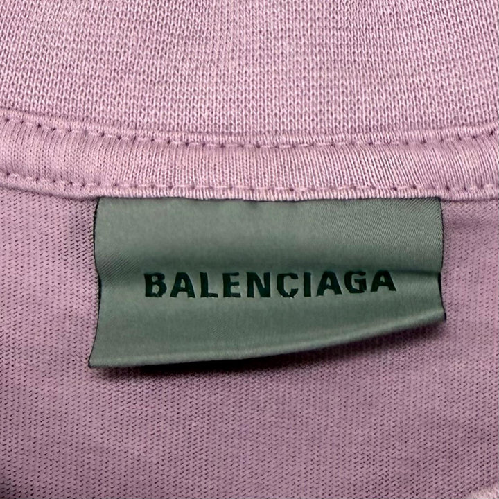 Excellent BALENCIAGA Lilac Cotton Oversize T-Shirt Damage processing XS A00497