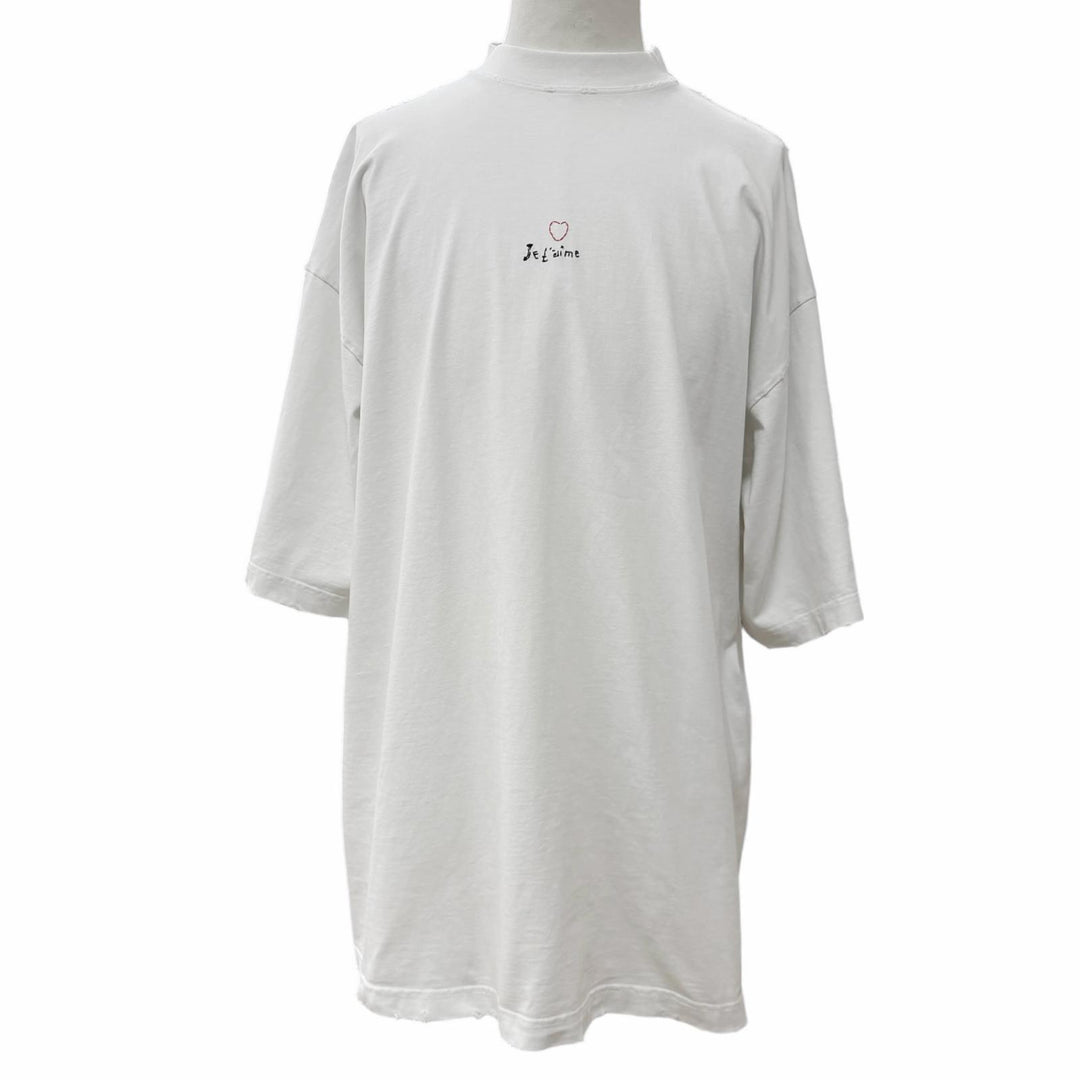 Pristine BALENCIAGA Short sleeve T-shirt Je T’aime Damage processing S 744439