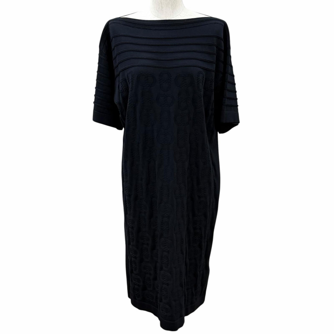 Excellent HERMES one piece Chaine d'Ancre Maillon black silk Women 40 3E2506D3