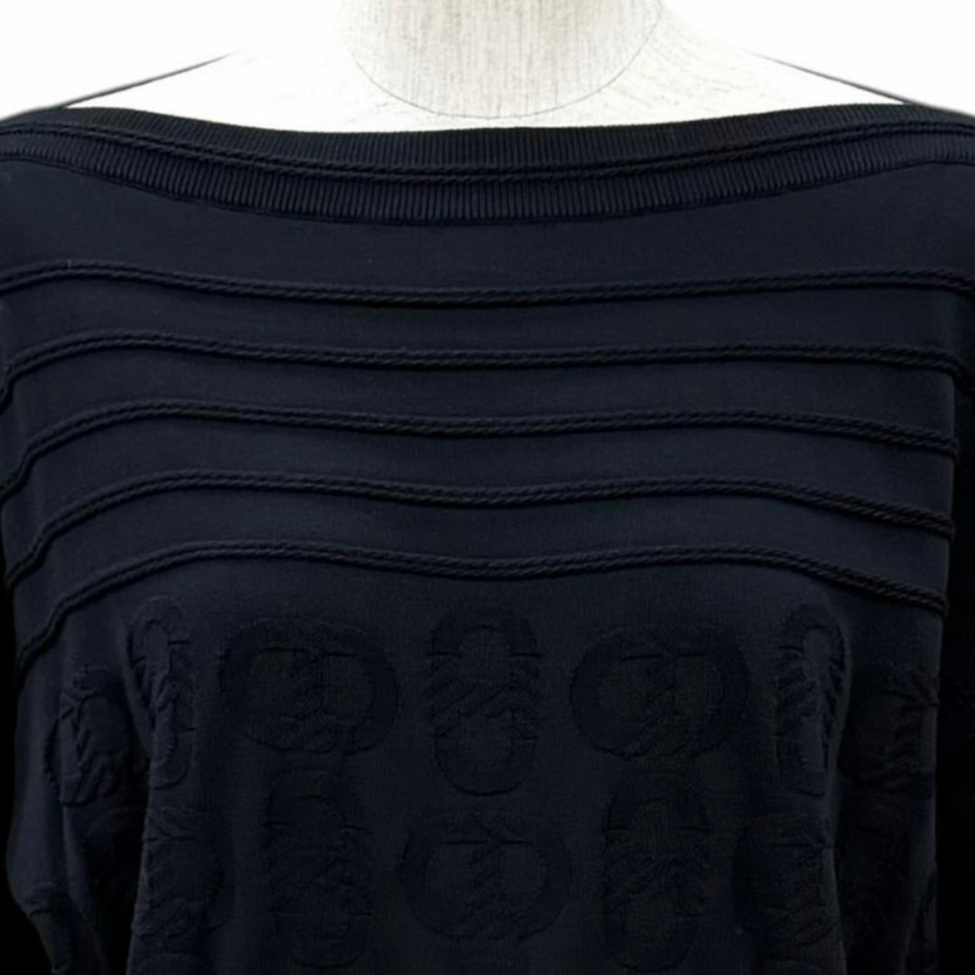 Excellent HERMES one piece Chaine d'Ancre Maillon black silk Women 40 3E2506D3