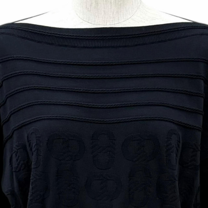 Excellent HERMES one piece Chaine d'Ancre Maillon black silk Women 40 3E2506D3