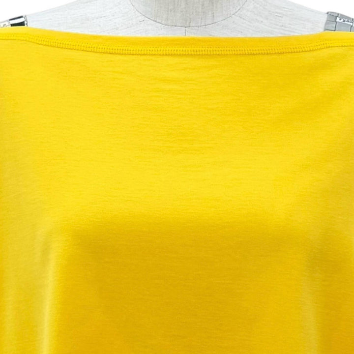 Excellent HERMES T-shirt Silk-trimmed Bolduc long-sleeved shirt yellow cotton 44