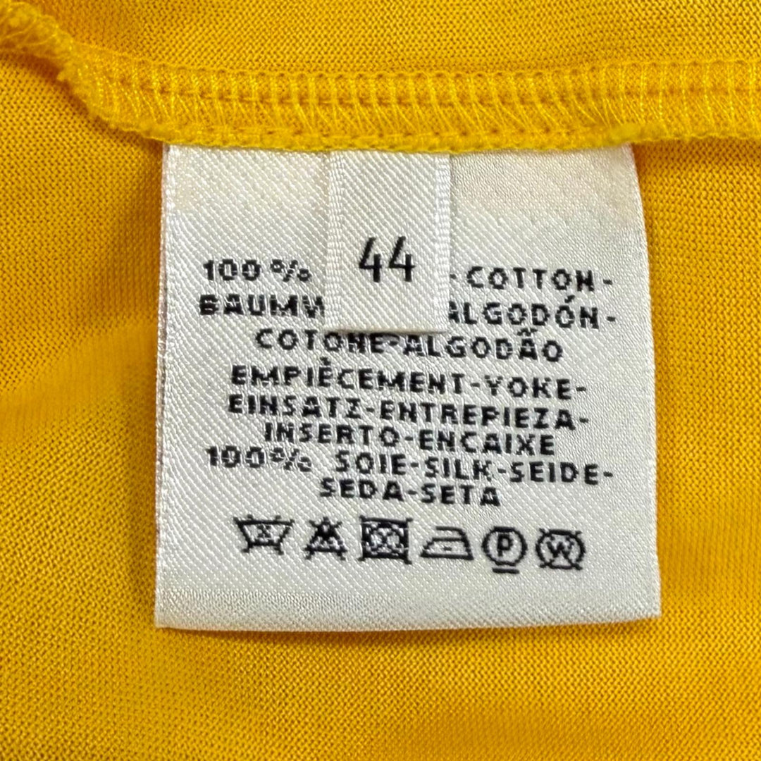 Excellent HERMES T-shirt Silk-trimmed Bolduc long-sleeved shirt yellow cotton 44