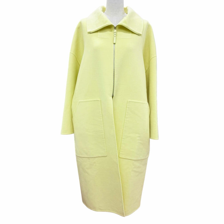 Excellent HERMES coat Double-faced ZIP UP yellow cashmere Women FR 38 2H0111DA