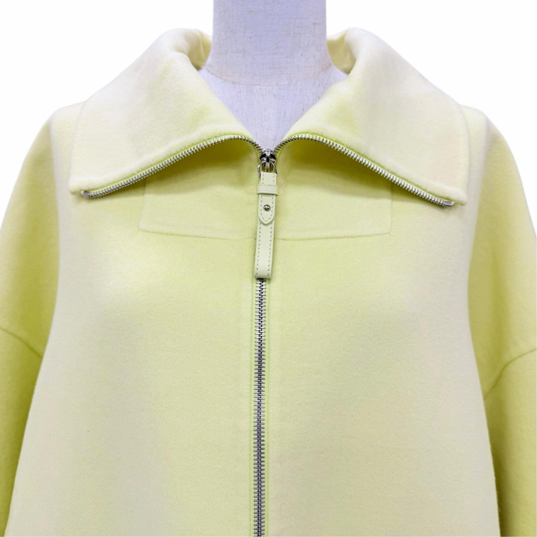 Excellent HERMES coat Double-faced ZIP UP yellow cashmere Women FR 38 2H0111DA