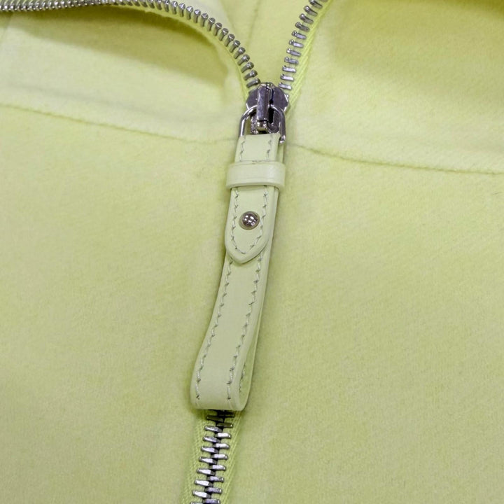 Excellent HERMES coat Double-faced ZIP UP yellow cashmere Women FR 38 2H0111DA