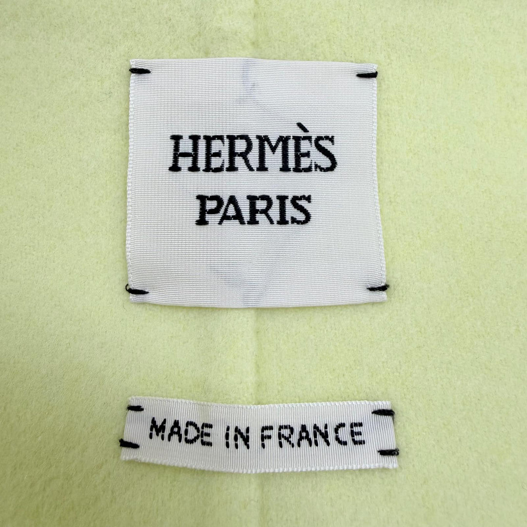 Excellent HERMES coat Double-faced ZIP UP yellow cashmere Women FR 38 2H0111DA