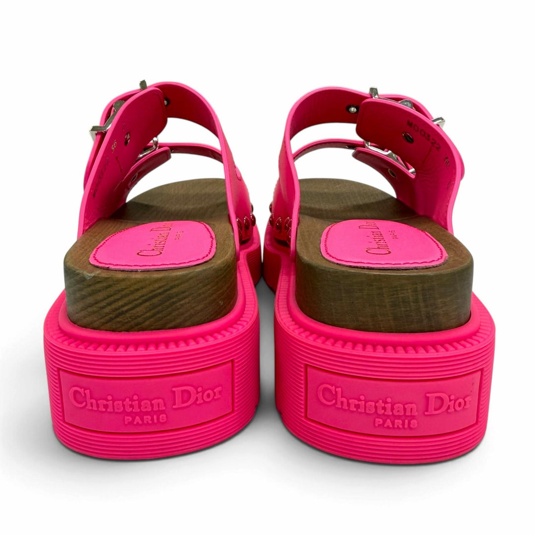 Pristine Christian Dior Sandals DIORQUAKE Belt Design Leather pink Women IT 36