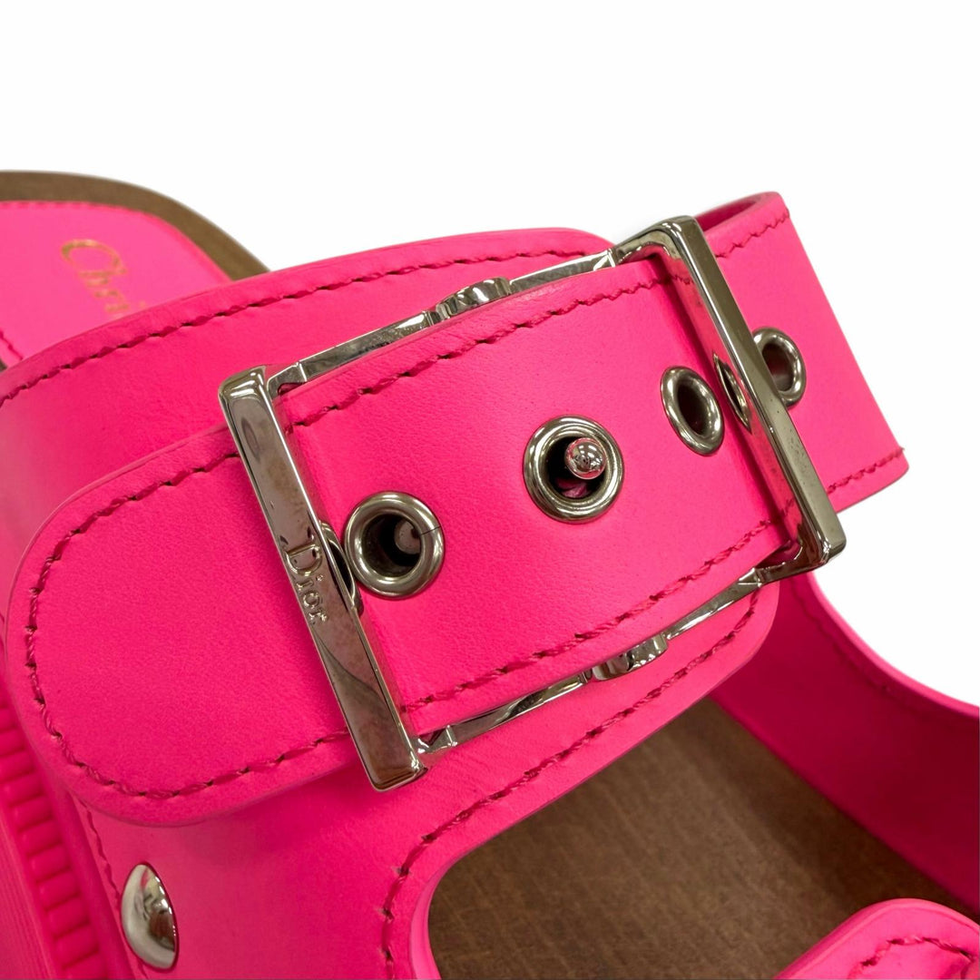 Pristine Christian Dior Sandals DIORQUAKE Belt Design Leather pink Women IT 36