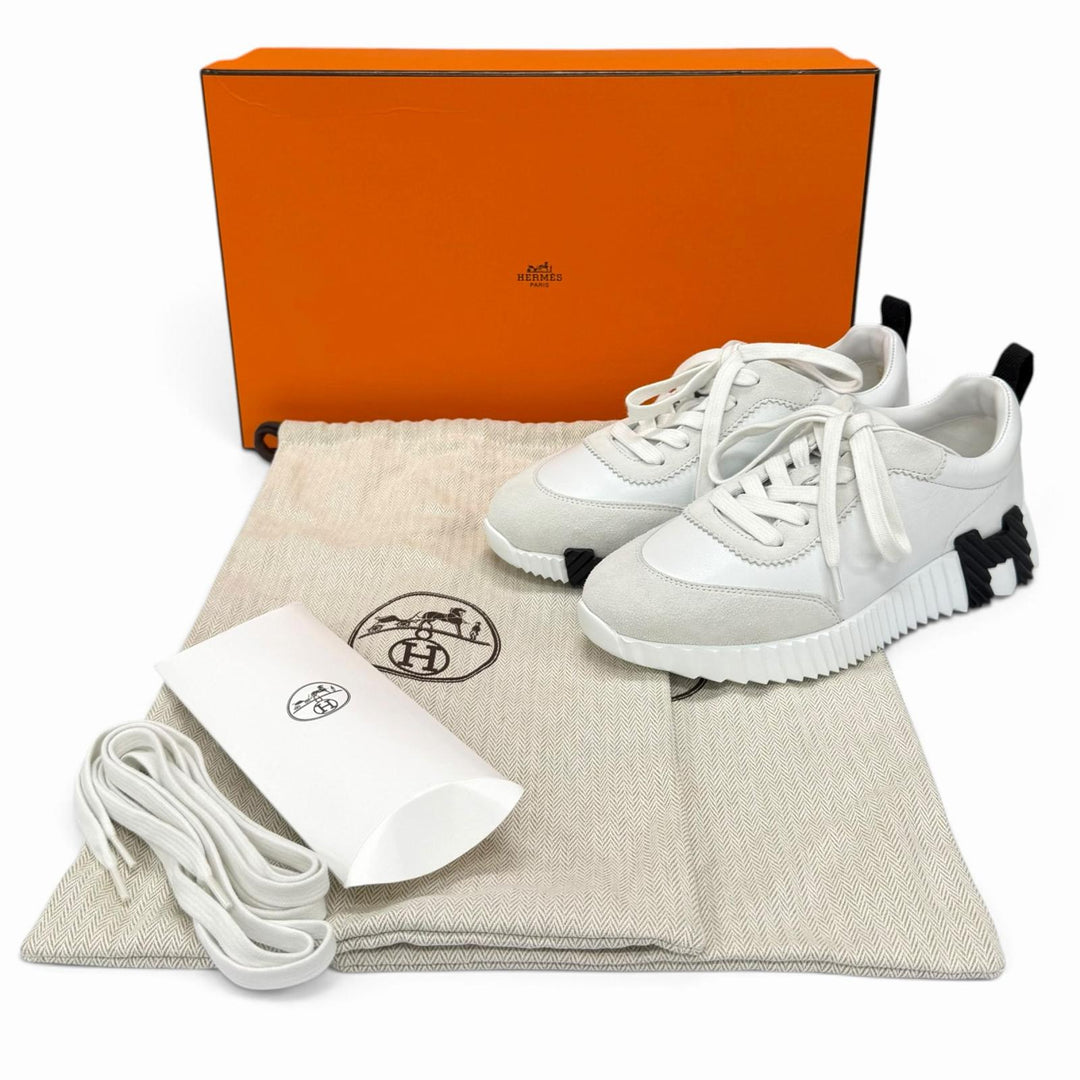 Pristine HERMES sneakers Sneaker Bouncing white Calfskin Leather Women 35