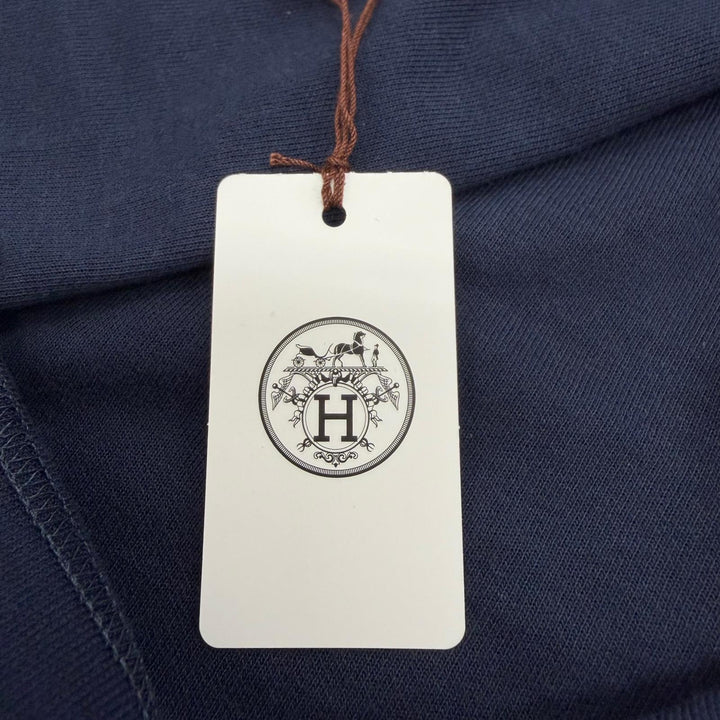 Pristine HERMES Short sleeve polo shirt Double Jeu Serie button Navy L H800271E