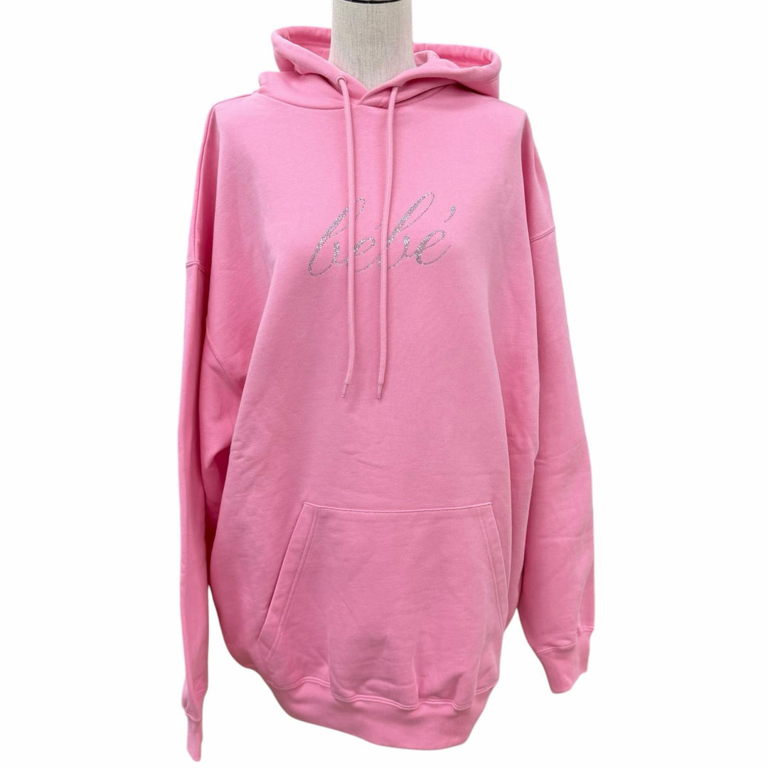 Pristine BALENCIAGA hoodie Oversized Logo Design Pullover pink cotton S 578135