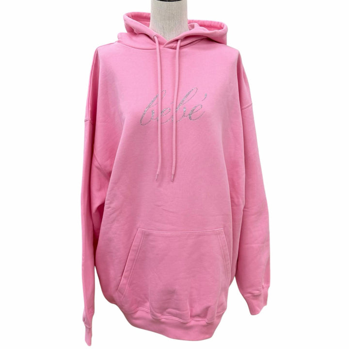 Pristine BALENCIAGA hoodie Oversized Logo Design Pullover pink cotton S 578135