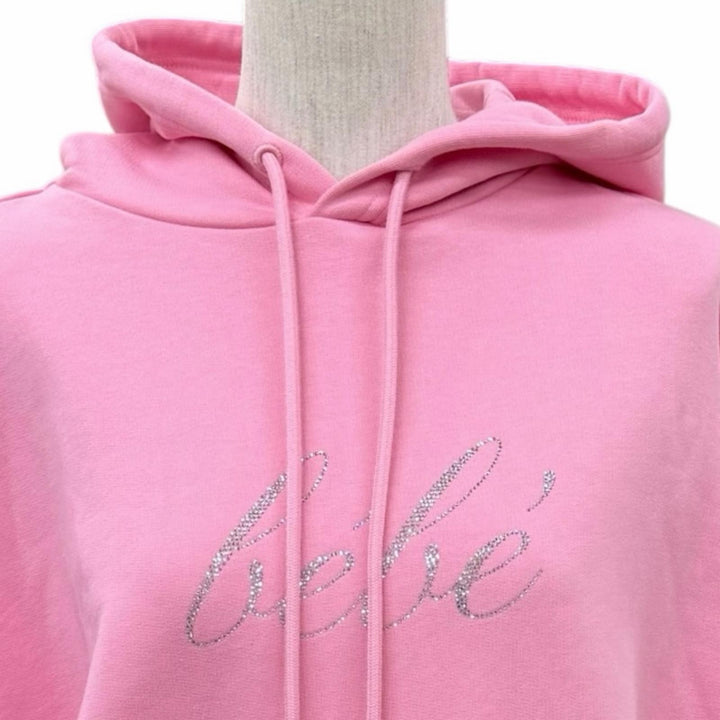 Pristine BALENCIAGA hoodie Oversized Logo Design Pullover pink cotton S 578135