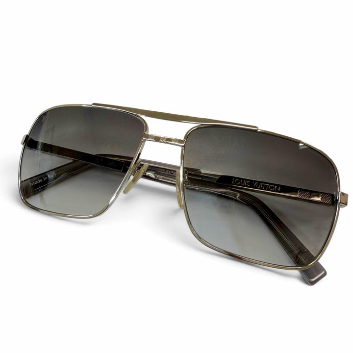 Excellent LOUIS VUITTON sunglasses Damier Sunglasses Attitude Silver Z0644E