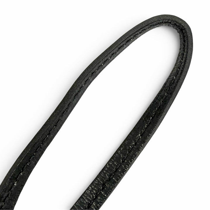 Great HERMES Necklace Margiela era leather clochette long black leather Women
