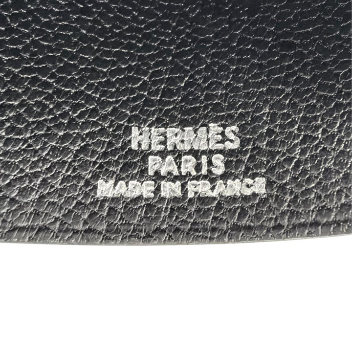 Great HERMES Necklace Margiela era leather clochette long black leather Women