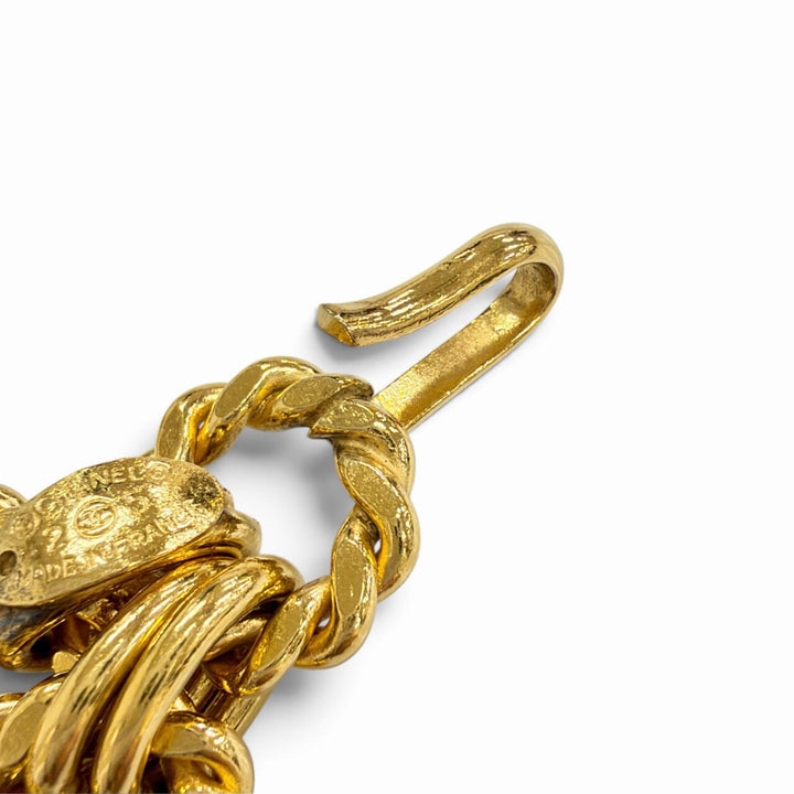Great CHANEL belt COCO Mark Long Chain gold Women 25