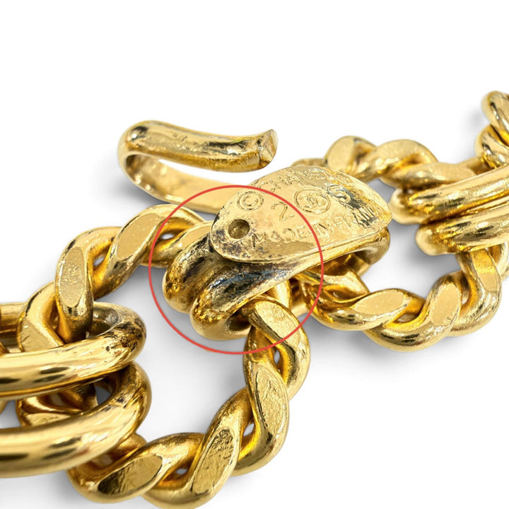 Great CHANEL belt COCO Mark Long Chain gold Women 25