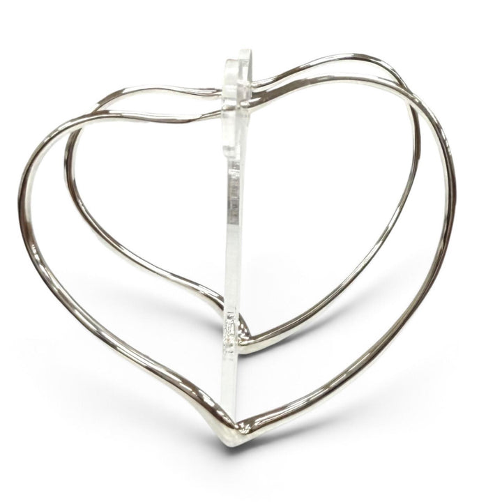 Excellent TIFFANY&Co. Pierce Open Heart Hoop Earrings (Large) Silver AG925 Women