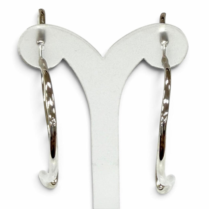 Excellent TIFFANY&Co. Pierce Open Heart Hoop Earrings (Large) Silver AG925 Women